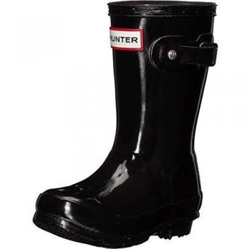 Kids' Hunter Original Gloss Black Rain Boots, UK Size 12 Child