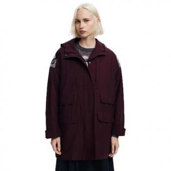 Parka Donna Rosso Desigual con Cappuccio e Multibolsillos M