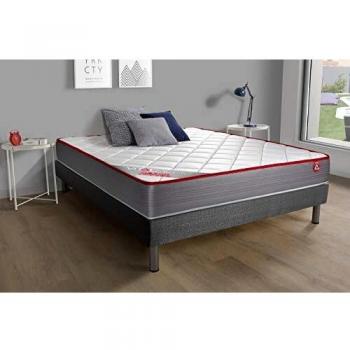 Colchón viscoelástico 140 x 200 con somier gris Vitalit