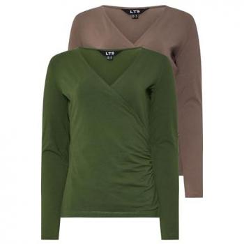 Long Tall Sally Langarm-Wickelbluse 2er-Pack