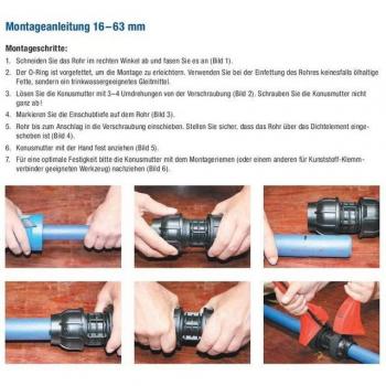 PE‑Steckfitting GEBO 25 mm, 3/4 Innengewinde – Anschluss‑Übergang