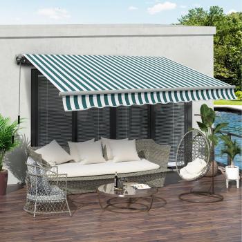 Outsunny 4m x 3m Patio Manual Awning