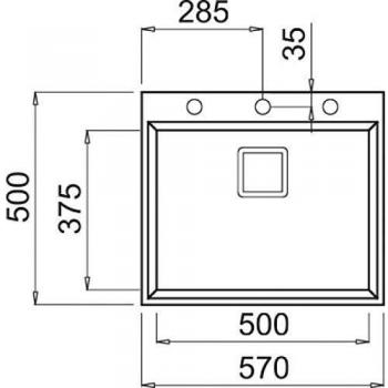 Elleci Lavello Incasso Karisma 105 1 vasca 57x50 Keratek Plus (White)