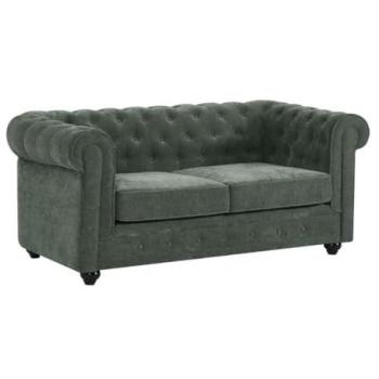 Canapé Vert 2 Places Chesterfield