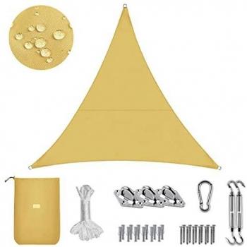 Sekey 3×3×3 m Balkon‑Sonnensegel – Edelstahl‑Klammern, UV‑95 % Schutz, Wetterfest