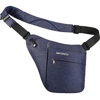 Waterfly Zaino Monospalla Multifunzionale, Borsa Petto Leggera per Sport e Lavoro (Grigio)