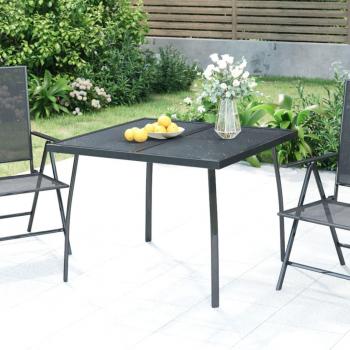 Tavolo da Giardino in Acciaio Antracite 100x100x72 cm