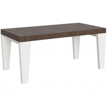 Kristo Table élargissable bois noyer et pieds clairs – 6–20 occupants