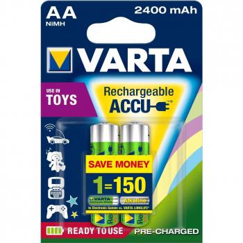 VARTA NiMH Mignon AA Akku, 2400mAh für Spielzeug