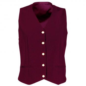 Gilt‑Button Claret Workwaistcoat – Alexandra Size 12
