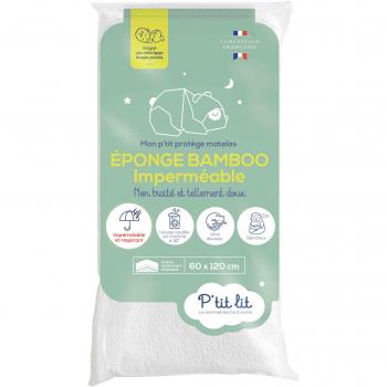 P'tit Lit Protéger Matelas Bébé – Bambou, Imperméable, Éponge Naturelle 70x140 cm