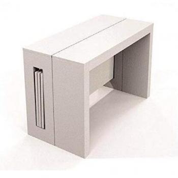 Table console 10 couverts extensible Topaz 120 cm blanc