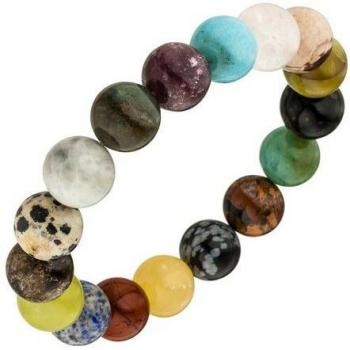 Damenarmband JOBO, mit bunten Steinen, 19 cm