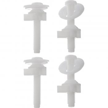 4 White Toilet Seat Hinge Bolts for Home Use