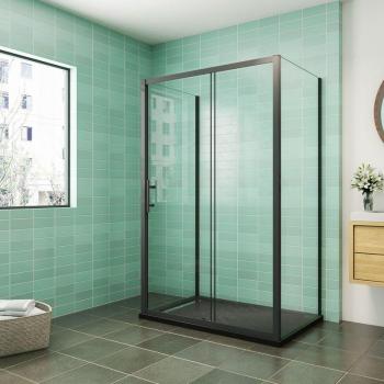 Aica Mampara Rectangular de Ducha con Diseño Corredera y Cristal Templado