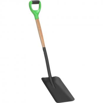 Pala de jardinería con agarre en D de acero y madera resistente