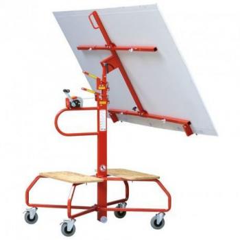 Lève-plaques Taliatop® avec 2 tablettes porte-outils, système de levage hydraulique et poignée ergonomique