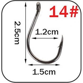 W.P.E. 1‑Pack Karpfenhaken – Größe 7, #15 Stacheldraht, Hochkohlenstoffstahl, Einzelkreis, Jig‑Anlage