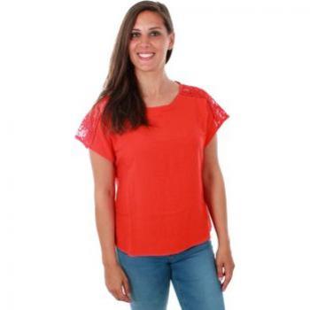 Camiseta VMCILLE BOCA Vero Moda Mulheres Fiery Red