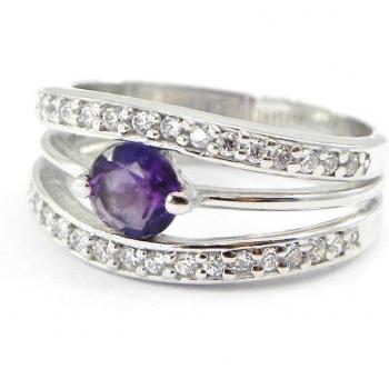 Scarlett Zilverring met Amethist 9 mm
