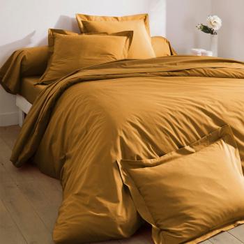 Coton Marron Bronze Housse de Couette 200x200cm