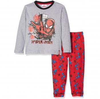 DC Comics Boy's Spiderman Spider Web Pajama Set, Grey