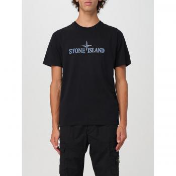 Stone Island Men’s Black Cotton T-Shirt, Size L