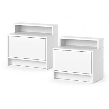 Set di 2 Comodini Naara, Bianco, 50.2 x 46.4 cm