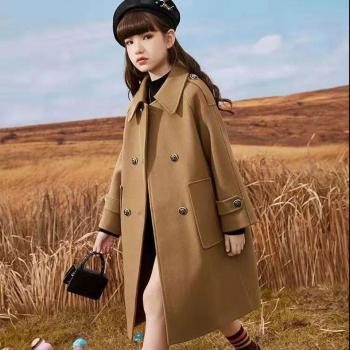 Manteau Long en laine décontracté pour jeunes filles