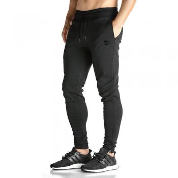 Broki Herren Fitness-Jogger Outfit – Slim-Chinos in Schwarz, Größe L