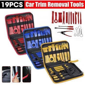 Multicolor Car Trimming & Installation Tool Pack – 19pcs DVD Stereo Disassembly Kit (R/B/Y)