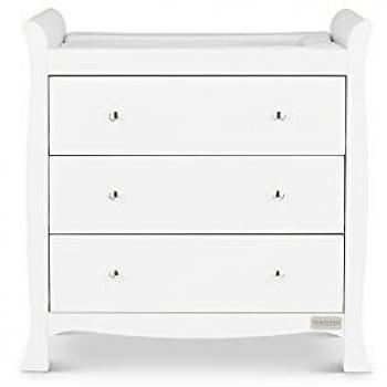 Ickle Bubba Snowdon White 3-Drawer Changing Table – 910 cm H, 900 cm W, 500 cm D