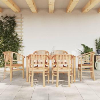 Juego de Mesa de Jardín en Madera Maciza 7