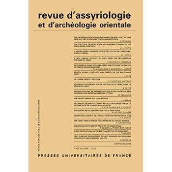 REVUE D'ASSYRIOLOGIE ET D'ARCHEOLOGIE ORIENTALE n.113 (édition 2019)