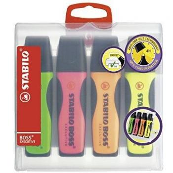 5 x Stabilo Textmarker Boss Executive Etui mit 4 Stiften