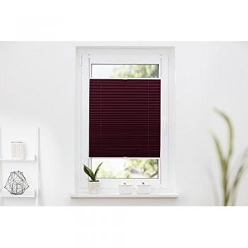 Plissee K-HOME Klemmfix Pisa Gr. 41, rot (bordeaux), B:35cm H:130cm, Obermaterial: 100% Polyester