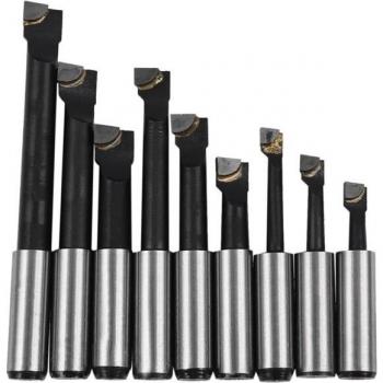 Ensemble de 9 barres d'alésage en alliage dur, tige de 12 mm, têtes en carbure pour 2 pouces et 50 mm pour fraisage de tour