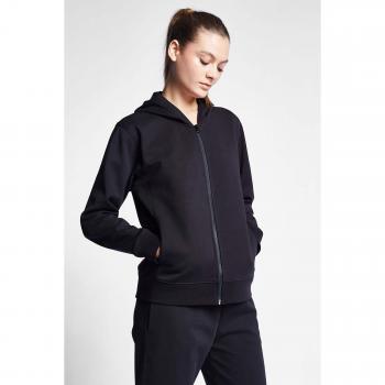 Hanorac femminile con zip e cappuccio 24S-2219-24B XS nero