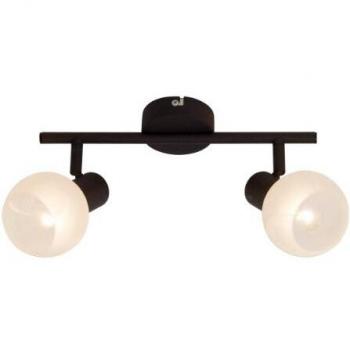 Brilliant Gabon Ceiling Light, Two-Bulb, Brown and White