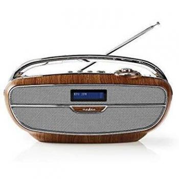 Nedis DAB+ 60 W Radio Retro‑Stil – UKW, Bluetooth®, Li‑Ion Batterie, Mikrofon, MicroSD & USB Anschluss