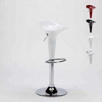Tabouret de bar pivotant blanc Boston
