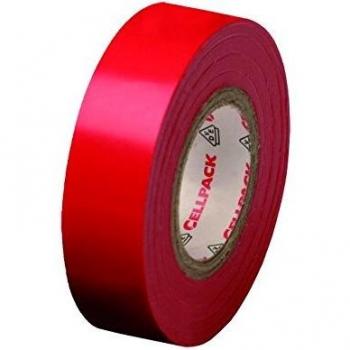 Ruban électrique Cellpack, No. 128, 25m x 25mm x 0,15mm, rouge