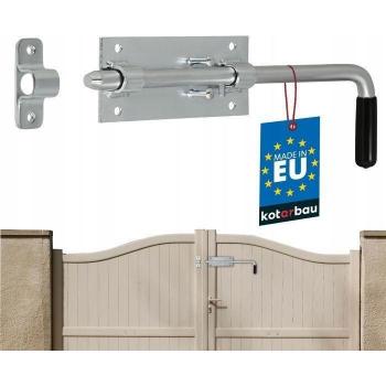 Schwarz-geprägter Loquet coulissant KOTARBAU – starrer, stillstehender Stab aus verzinktem Stahl, 320 mm