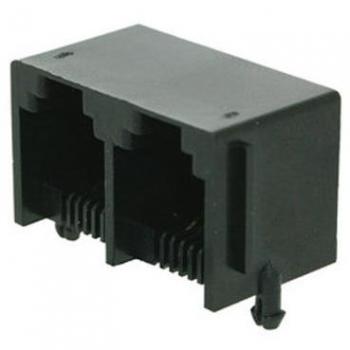 Base múltiple telefónica 6 puestos 4 contactos Color negro de Electro Dh