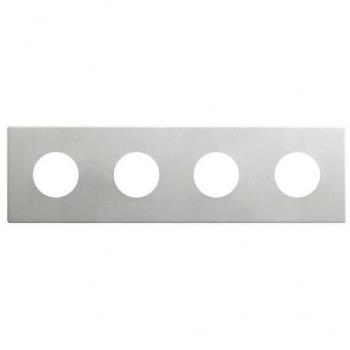 Marco estética mínima para enchufes con 4 elementos aluminio 27110640-093
