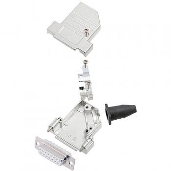 Kit connettori D-SUB femmina 15 poli 45° saldabili