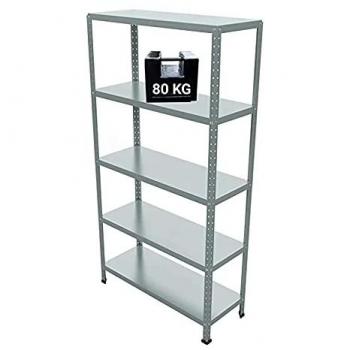 Scaffale zincato a bullone 5 piani 100x40x187 cm portata 400 kg