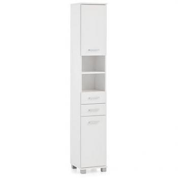 Palermo Hochregal 30 cm – wechselbarer Türanschlag, Metallbeschläge, mattweiß