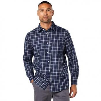 Men's Classic Navy Check Long Sleeve Shirt