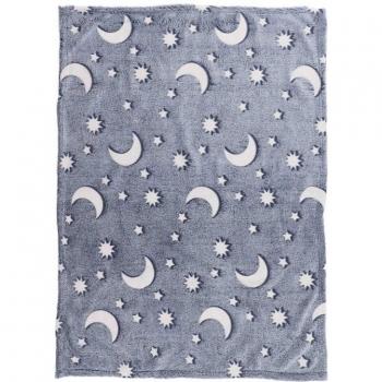 Manta decorativa de poliéster con estampado lunar